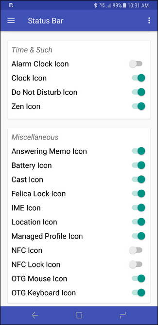 How to Hide Icons in Android's Status Bar