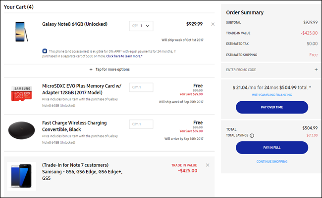 Former Galaxy Note 7 Owners Can Get a Great Deal On a Note 8