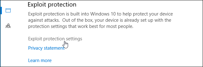 Defender Exploit Protection Settings How Windows Defender's New Exploit Protection Works (and How to ...