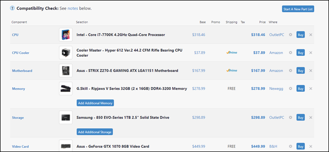 Pcpartpicker Advanced Compatibility Check The Best Online Tools to Help You Build Your Next PC