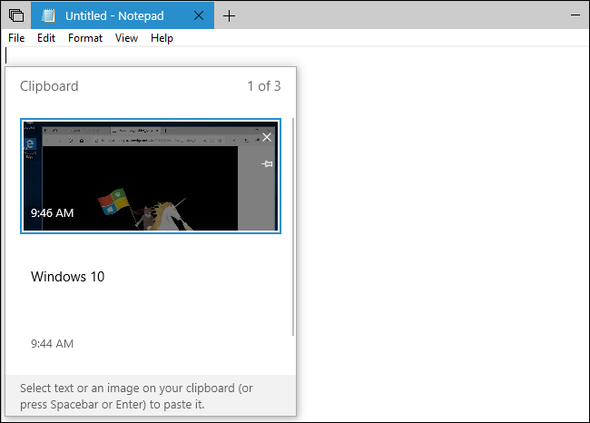 Using Windows 10's New Clipboard: History and Cloud Sync