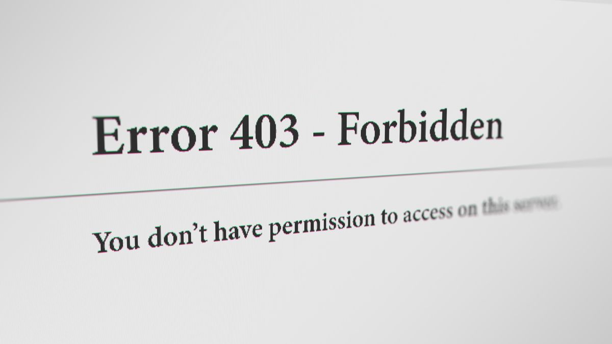 Error 403 forbidden message on a website