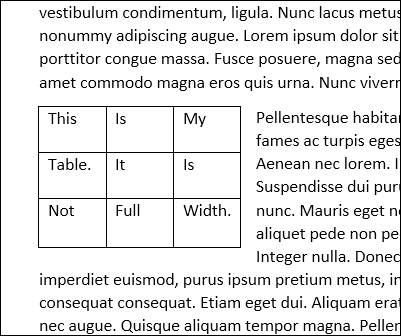 How to Align a Table Horizontally in Microsoft Word