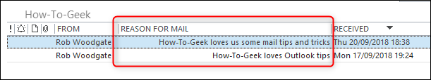 How to Format an Individual Column in an Outlook Folder