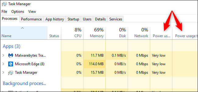 How to See Power Usage in Windows 10's Task Manager