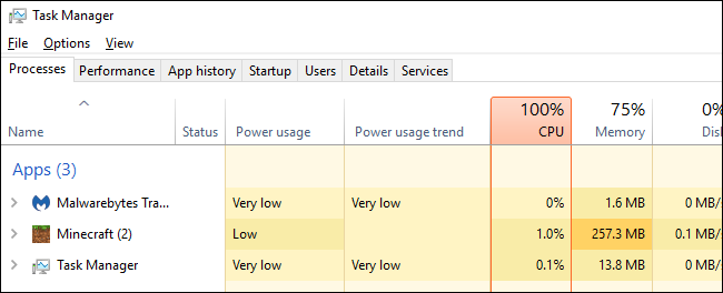How to See Power Usage in Windows 10's Task Manager