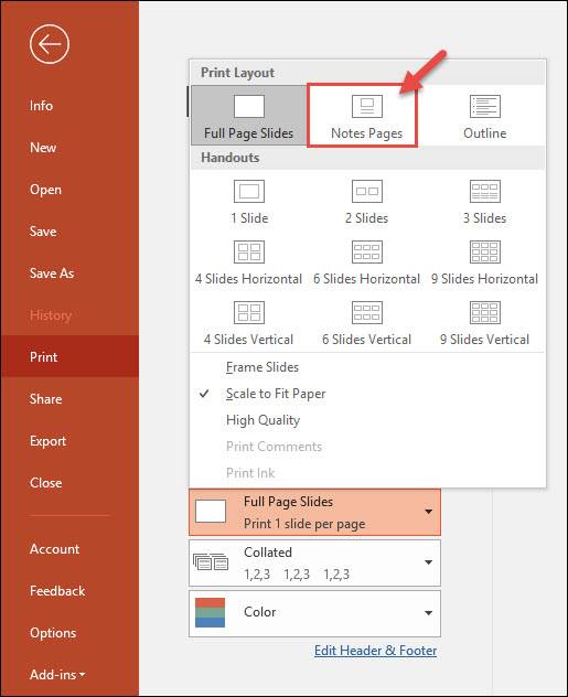 How to Print Just the Speaker Notes for a PowerPoint Presentation