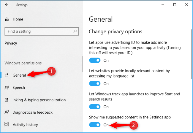 How to Disable Suggestion Banners in Settings on Windows 10