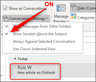 How to Toggle and Customize Conversation View in Outlook