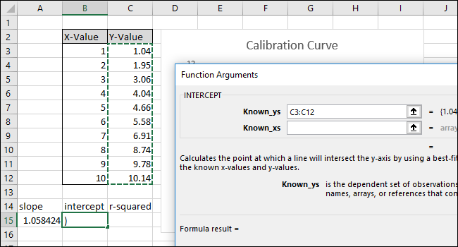 How to Do a Linear Calibration Curve in Excel