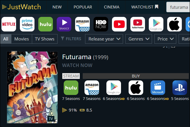 How to Search All Streaming Services For a Movie or TV Show