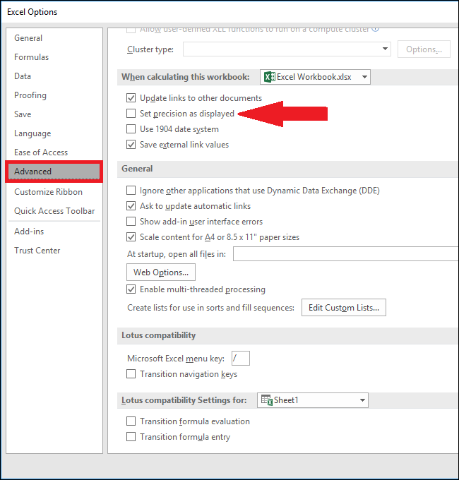 How to Set the Rounding Precision in Excel