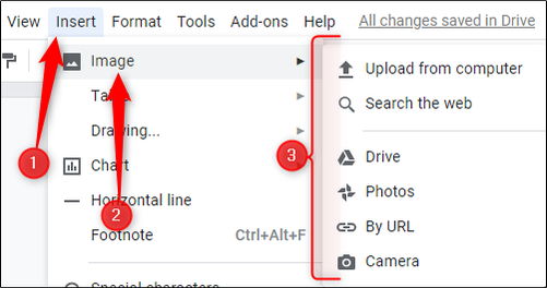 Insert Image in Google Docs