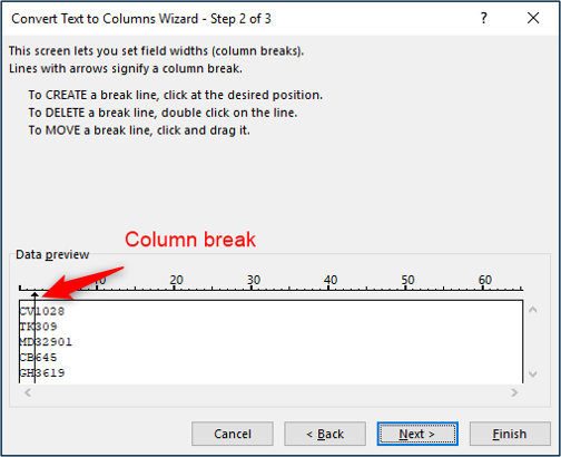 Column Break Graphically How to Use Text to Columns Like an Excel Pro