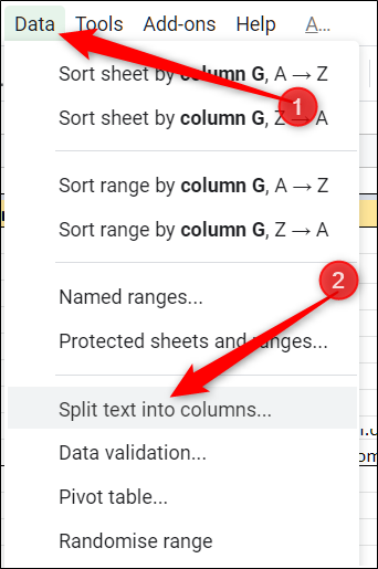 How to Split Text in Google Sheets