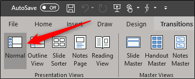Normal View Button How to Show, Hide, or Resize Slide Thumbnails in PowerPoint