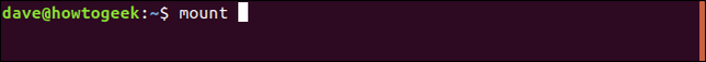 comando mount em uma janela de terminal