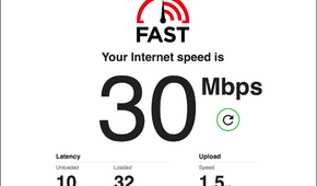 Running an Internet Speed Test on Fast.com