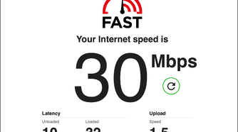 Running an Internet Speed Test on Fast.com