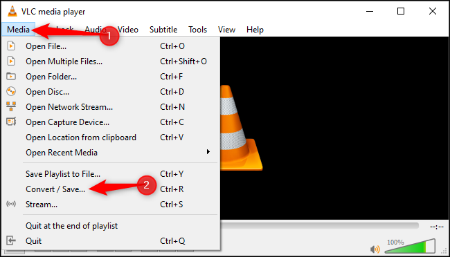Click Media and select Convert/Save.