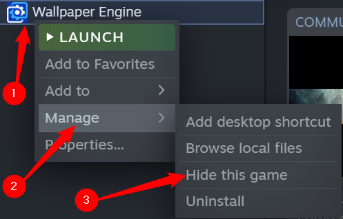 How to Hide or Remove a Game From Your Steam Library