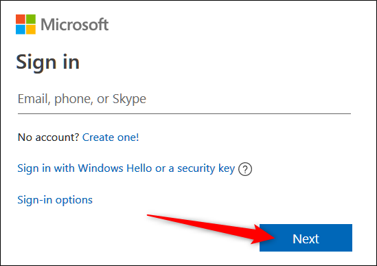 At the Sign-in page, enter the credentials to your email, and then click "Next."