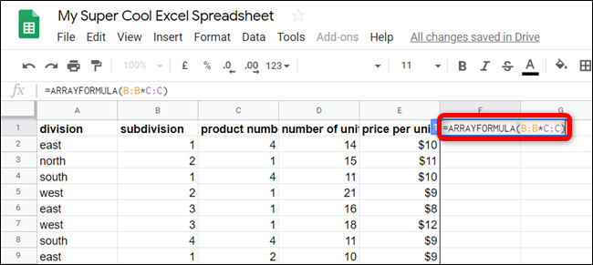 How to Multiply Numbers in Google Sheets