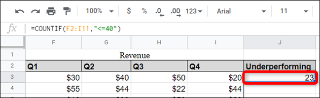 How to Count Data Matching Set Criteria in Google Sheets