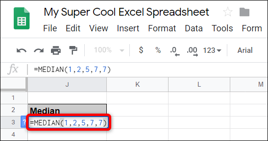 How to Use the MEDIAN Function in Google Sheets