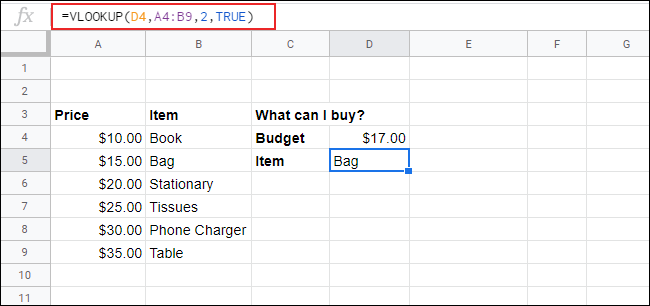 How to Find Data in Google Sheets with VLOOKUP