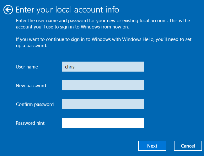 Local User Setting How to Switch to a Local User Account on Windows 10