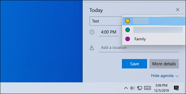 Taskbar Events How to Use Your Calendar From Windows 10's Taskbar