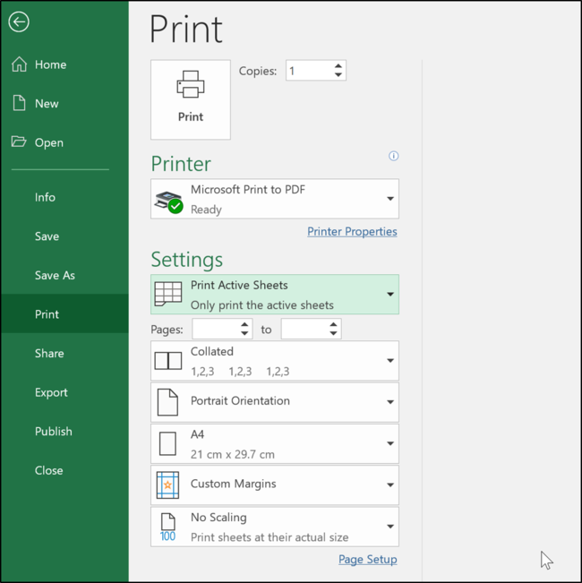 How to Print a Specific Selection of Cells in Excel