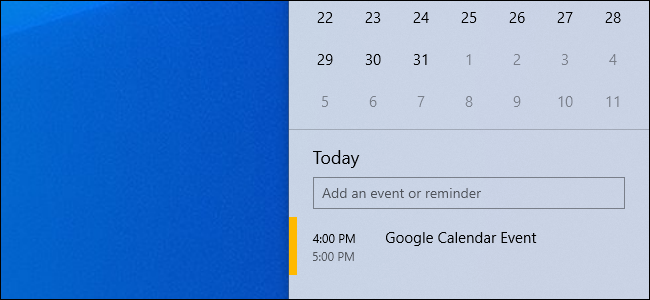 How to Use Your Calendar From Windows 10's Taskbar