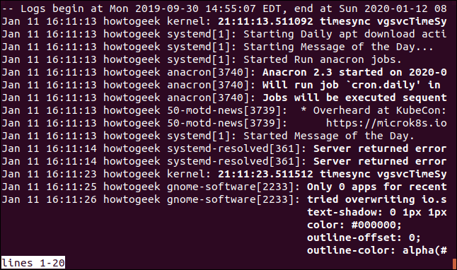 Linux Journal Query Example How to Use journalctl to Read Linux System Logs