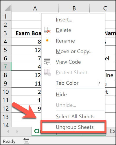 How to Group Worksheets in Excel