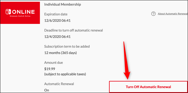 Turn Off Automatic Renewal (Web)