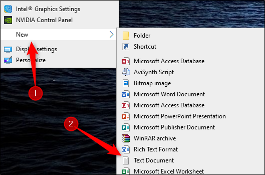 Open a new text file