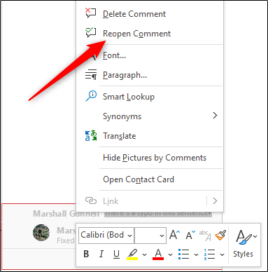 Reopen Comment Thread How to Add and Remove Comments in Word