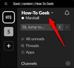 Select workspace name