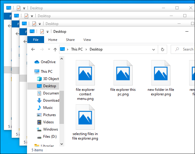 Current File How to Use File Explorer Without a Mouse on Windows 10