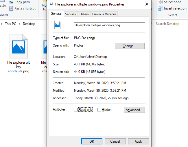 Current File How to Use File Explorer Without a Mouse on Windows 10