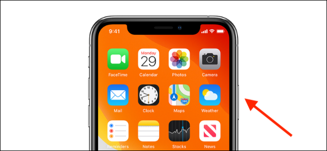Press on the Side button on the iPhone
