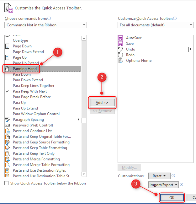 How to Use Microsoft Office's Panning Hand Instead of the Scroll Bar