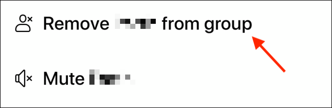 Tap Remove User from Group