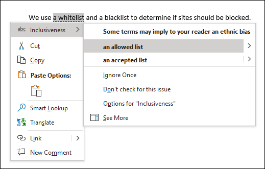 How to Check for Inclusive Language in Microsoft Word