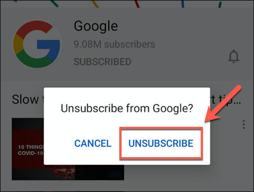 How to Unsubscribe from a YouTube Channel