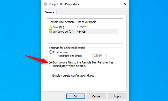 How to Skip the Recycle Bin for Deleting Files on Windows 10