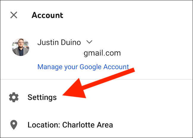 Select the "Settings" option