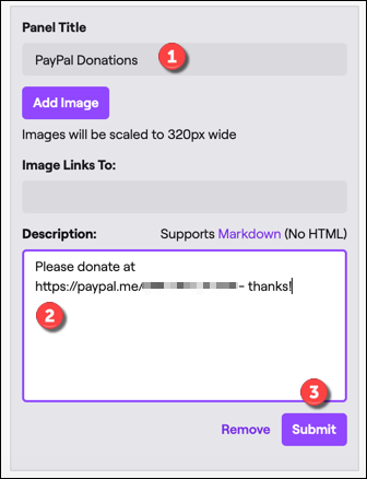 Spenden Panel How to Set Up Donations on Twitch